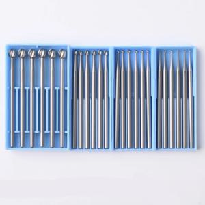 6개 0.3-2.3mm 볼 버 HSS 보석 조각 칼 2.35 샹크 올리브 앰버 엔드밀 라우터 비트 목공 밀링 커터