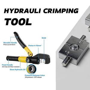 4-70mm² 유압 압착 펜치 YQK-70 압력 8T 홈 유압 도구 유압 펜치 DIY 케이블 터미널 압착 펜치