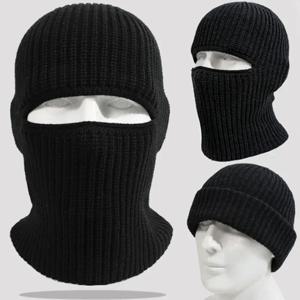 2In1 마스크 비니 모자 Kintted Thicken Winter Ski Balaclava 풀 페이스 마스크 열 방풍 Coldproof Running Earmuffs Hat