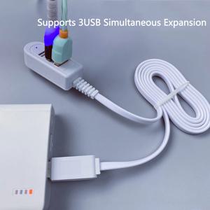 3 in 1 USB 분배기 소켓 다기능 3A 충전기 컨버터, USB 포트 허브 디지털 데이터 케이블 액세서리, 익스텐션 케이블 라인