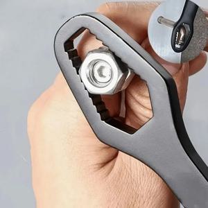 1개 다기능 블랙 150mm 길이 T자형 렌치, 조절 가능한 자동 조임 이중 헤드 렌치, 휴대용 수동 공구