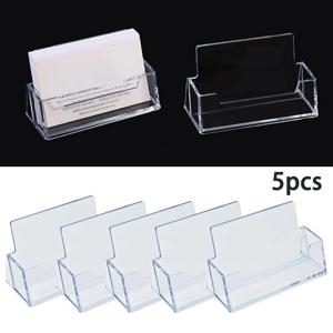 1/2/3/4/5/pcs 명함 케이스 데스크탑 오피스 명함 홀더 디스플레이 스탠드 플라스틱 투명 선반 상자 보관 새로운