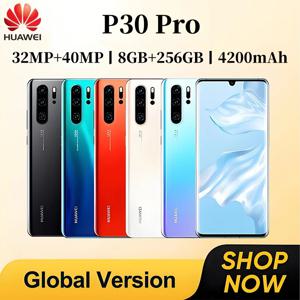 화웨이 P30 Pro 스마트폰 안드로이드 4200mAh 8GB 램 256GB 저장용량 6.47인치 FHD+ 2340x1080 32+40MP GPS 4G/5G 네트워크 휴대폰