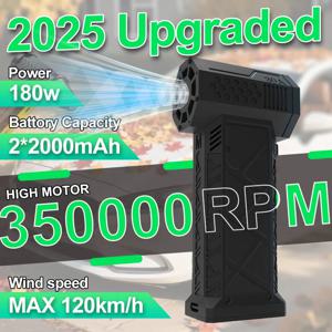 350000RPM 미니 터보 제트 팬 브러시리스 모터 52m/s 속도 USB 충전식 강력 송풍기 에어 더스터 (키보드/자동차 청소용)