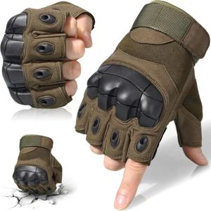 야외 스포츠 사격 사냥 에어소프트 및 사이클링에 이상적인 남성용 핑거리스 장갑 1쌍