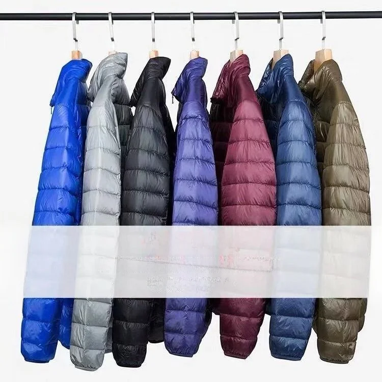 휴대용 경량 가을 겨울 다운 코튼 재킷 남성용 중년 스탠드 칼라 숏 스타일 대형 사이즈 아우터 코트