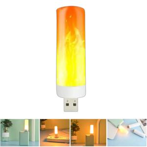 1-4pcs USB LED 불꽃 램프 분위기 빛 불꽃 깜박이 촛불 조명 책 빛 USB 플러그인 LED 밤 램프