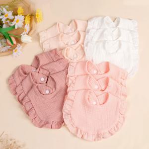 3개입 순면 신생아 러플 턱받이 세트, 아기 수유용 침 흡수 턱받이, 유아용 귀여운 침 흡수 타월, 인기 상품 아기 트림 천 액세서리