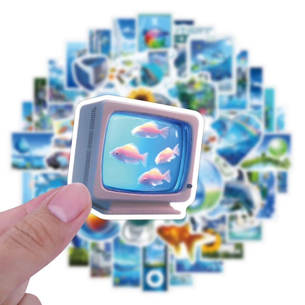 10/30/55pcs Frutiger 에어로 블루 스티커 미학 재미 있은 장식 데칼 DIY 전화 노트북 자전거 낙서 귀여운 스티커 장난감