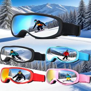 JSJM 전문 안티포그 스키 고글 스노보드 고글 야외 스포츠 여성 남성 이중 레이어 스키 안경 마스크 크리스마스 선물