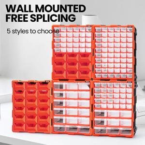 AIRAJ 18/39/60 서랍 다기능 부품 상자 투명 플라스틱 보관 상자 - 접합 가능한 15인치 홈 보관 최고의 선택