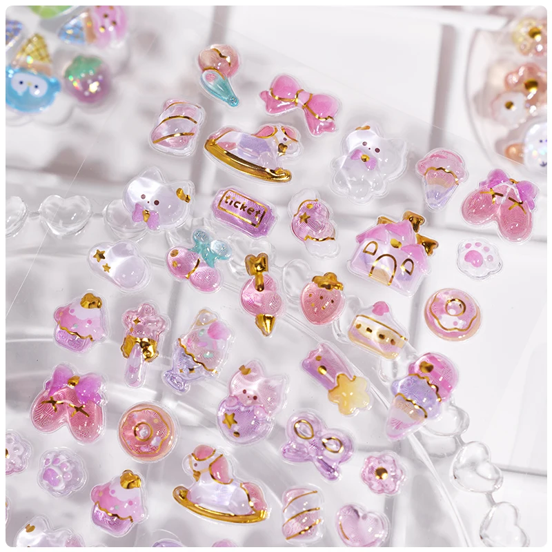 1 pc/4 pcs 새로운 달콤한 동물 미니 만화 3D 릴리프 스티커 Scrapbooking Diy 저널 귀여운 편지지 스티커