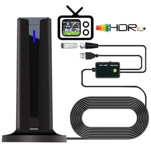 6000마일 25DBI 디지털 안테나 스마트 TV 실내용 3M 스틱 베이스, 360도 ° &장거리 수신 4k 1080p로 지역 채널 시청 가능