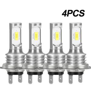 4PCS H7 LED 헤드라이트 키트 콤보 전구 하이 로우 빔 슈퍼 브라이트 화이트 6000K