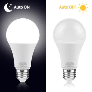LED 광 센서 전구 E27 15W 황혼에서 새벽까지 스마트 자동 ON/OFF 스위치 주야간 램프 110V 220V 계단 복도 통로