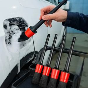 자동차 청소 브러시 키트 – 내부, 외부 및 휠 림용 자동차 디테일링 브러시, 다양한 크기의 플라스틱 청소 도구
