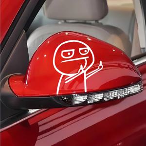 오토바이 자동차 만화 재미 있은 중간 손가락 반사 비닐 자동차 스티커 자전거 데칼 스타일링 장식 외관 액세서리