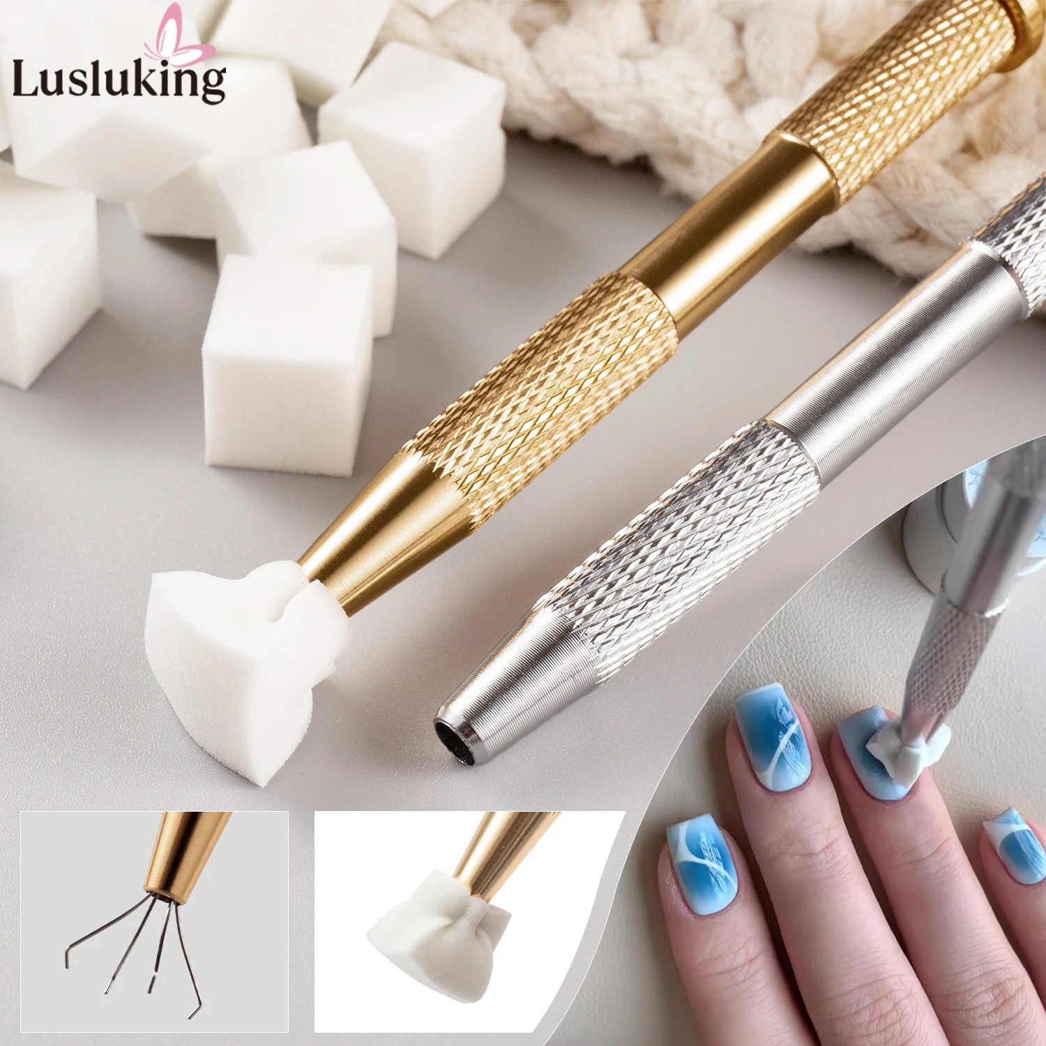 50/25pcs 네일 아트 스폰지 세트 매니큐어 DIY 크리 에이 티브 네일 스폰지 그리퍼 도구 스폰지 그라디언트 네일 아트 도구 매니큐어 액세서리