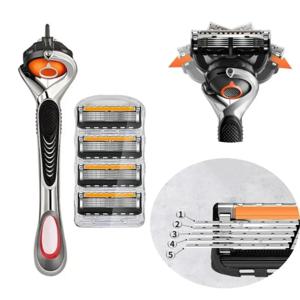 4/8/12/16pcs 5 레이어 남성용 면도기, 스테인레스 스틸 면도기, 클래식 수동 면도기 세척 가능 및 교체 가능 블레이드 고품질