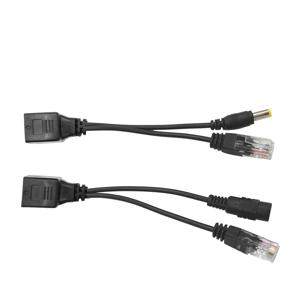 1쌍 POE 케이블 패시브 이더넷 전원 어댑터 케이블 POE 스플리터 RJ45 인젝터 전원 공급 모듈 12-48v IP 카메라용