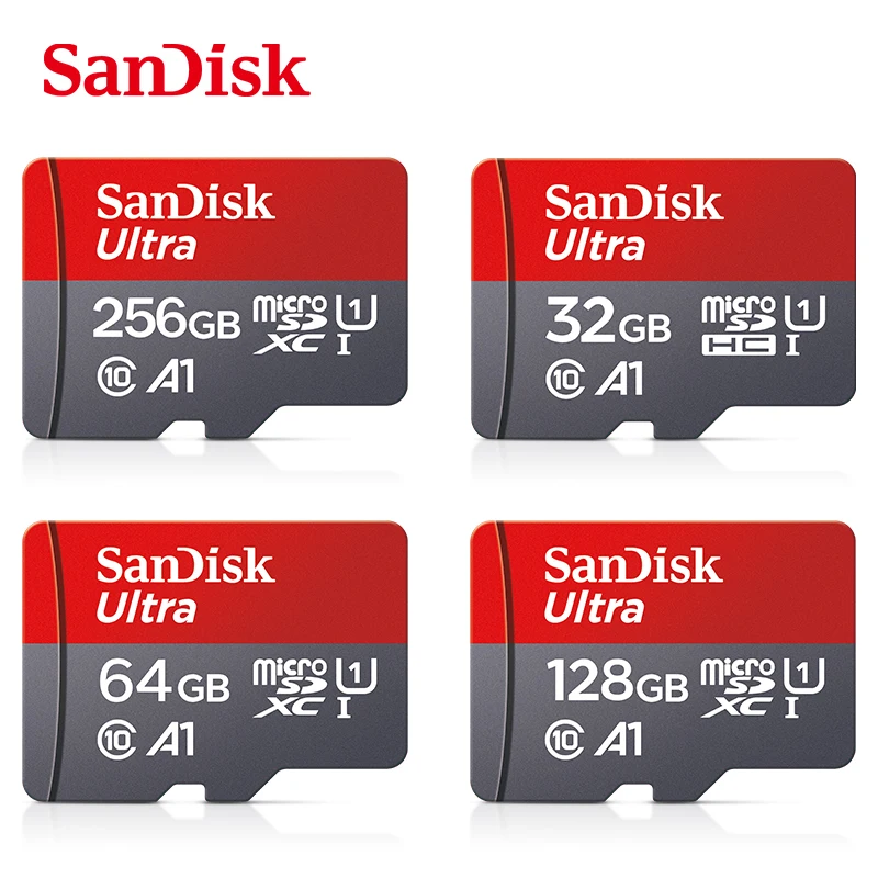 샌디스크 울트라 마이크로 TF SD 카드 128GB 32GB 64GB 256GB 미니 SD 카드 SD/TF 플래시 카드 메모리 카드 32 64 128GB 미니SD 휴대폰용