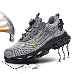 남성용 안전 작업화 내구성 강한 스틸 토 부츠 건설 산업 근로자용 스포츠 신발