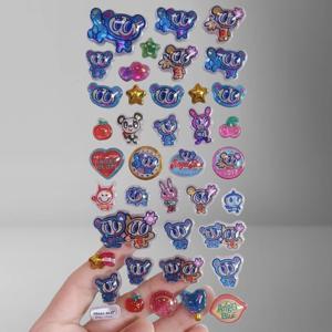 새로운 스타일 디즈니 엔젤 블루 스티커 귀여운 3D 릴리프 젤리 스티커 DIY 기타 휴대폰 케이스 장식 학생 보상 스티커