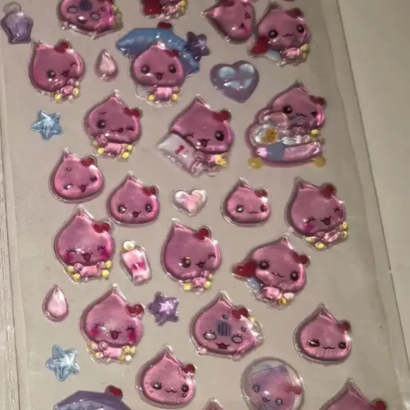 귀여운 만화 물방울 3D 스티커 핸드북 장식 냉장고 전화기 케이스 스티커 학생 보상 장난감 선물 주변기기