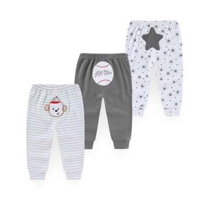 Kiddiezoom unisex 3 pcs 아기 소년 소녀 바지 세트 부드러운 면화 유아 바지 0-24 m 신생아 레깅스