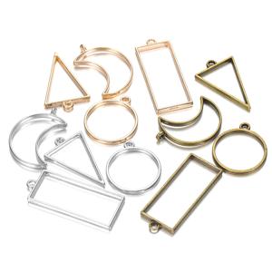 11-22Pcs 금속 기하학적 중공 프레임 베젤 테두리 금형 DIY 쥬얼리에 대 한 UV 에폭시 수지 금형 결과 라운드 펜 던 트 만들기