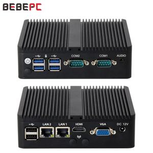 인텔 셀러론 J6412 산업용 미니 PC 팬, 8GB DDR4 512GB M.2 NVMe SSD 2x COM RS485/232 2x GbE LAN 6x USB Windows 10/11 Linux