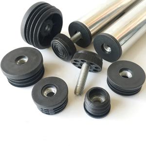 4pcs 라운드 플라스틱 파이프 플러그 블랭킹 엔드 캡 파이프 튜브 M6 M8 구멍 플러그 너트 풋 패드 밸런스 조절 휠 액세서리