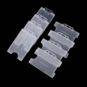 4pcs 남여 다용도 하드 플라스틱 양면 ID 카드 배지 홀더 커버 케이스 사무용품