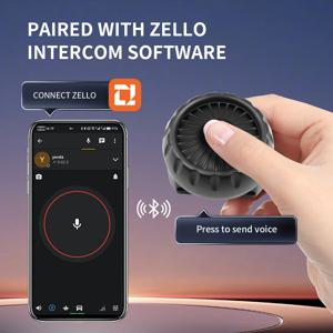 조정 가능한 스트랩이 있는 ZELLO 소프트웨어용 Tebe 무선 PTT 버튼 워키 토키 푸시 투 토크 스위치 컨트롤러