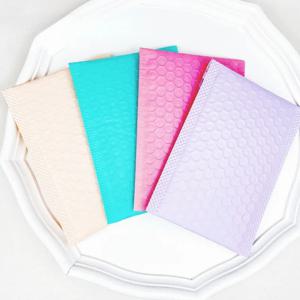 여아용 간단한 캔디 컬러 버블 백, 밀봉 스티커 포함, 봉투 카드 사진 포장 가방, 우편물 배송 가방, 10 개/팩