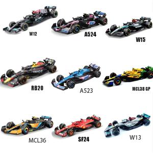 Bbugo 1:43 RB20 W12 W115 A523 A524 MCL38 W13 SF24 W07 F1 레이싱 포뮬러 자동차 정적 시뮬레이션 다이캐스트 합금 모델 자동차 Tos 선물