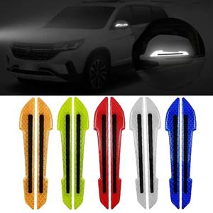 문짝 범퍼 스트립 반사 자동차 거울 스크래치 방지 보호 스티커, 자동차 인공물, 어둠 속에서 고급 글로우, 2 개