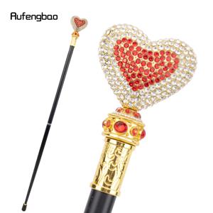 화이트 레드 사랑 인공 다이아몬드 워킹 지팡이 패션 장식 워킹 스틱 신사 우아한 코스프레 지팡이 Crosier 97cm