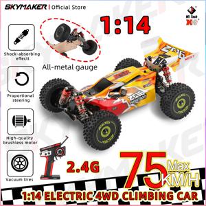 WLtoys RC 자동차 144010 V8 레이싱 1:14 2.4G 4WD 75km/h 전기 고속 브러시리스 오프로드 원격 제어 드리프트 장난감 선물