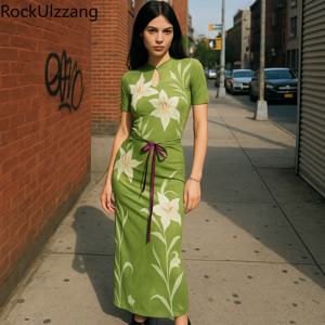 [2025 신작] 리버시블 여름 투피스 세트 – 랩 스커트 + 여성용 프린트 탑 |   페어리코어 Y2K 스타일(2 in 1 룩)