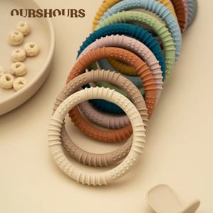 1Pcs 실리콘 아기 Teether 건강 관리 Molar 장난감 식품 학년 유아 간호 젖니가 남 반지 씹는 장난감 BPA 무료 아기 액세서리