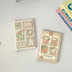 만화 토끼 여권 거치대 Pu 가죽 다기능 카드 클램프 지갑, 방수 무게추 여권 커버, 야외 여행