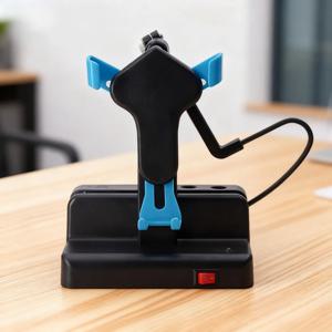 데스크탑 스텝퍼 폰 홀더 스탠드 좌우 스윙 스텝 브러싱 브래킷 아이폰 삼성 샤오미 휴대폰 거치대