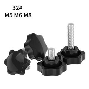 자두 손잡이 6성 접착제 헤드 수동 조임 나사 플라스틱 별 손잡이 손잡이 32 #   M5, M6, M8,x 8mm ~ 70mm, 베이클라이트