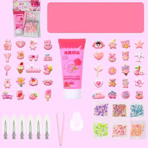 사랑스러운 수제 장난감 세트 새로운 업그레이드 시뮬레이션 크림 젤 헤어 클립 장식 DIY 어린이 재료 패키지 수지 액세서리