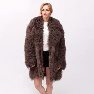 CNEGOVIK 여성 겨울 양털 코트 몽골 양털 코트 진짜 양가죽 코트 명품 브랜드 여성 의류 롱 퍼 재킷