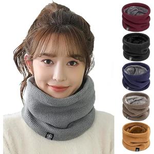 니트 솔리드 컬러 스카프 따뜻한 두꺼운 목 스카프 스키 페이스 마스크 튜브 서클 스카프 스키 하이킹 사이클링