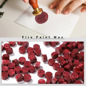 레트로 팔각형 레드 씰링 왁스 비즈, 레트로 도장 스탬프, 웨딩 생일 카드, 빈티지 공예 봉투, 편지 장식, 100 개