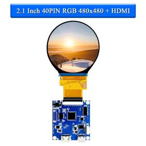 TFT LED 디스플레이 모듈, 원형 스크린, HD IPS 480*480 SPI RGB 인터페이스, MIPI HDMI 드라이버, ST7701S 정전식 터치 스크린, 2.1 인치