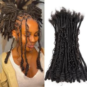 아프로 완전 수제 영구 Loc 익스텐션, 인모 생 베트남 0.4 cm 너비 드레드록 익스텐션, 남녀 10-40 개